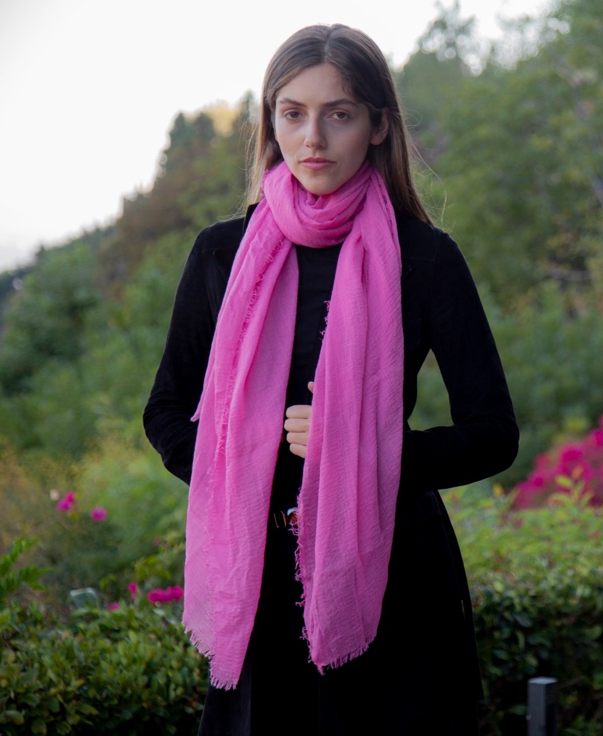 Raspberry Crinkle Scarf/Shawl — Ya Living